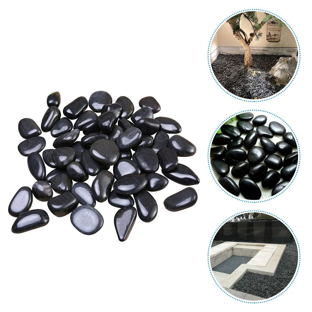 

Black River Exquisite Flowerpot Pebbles Decorative Aquarium Rock Gravel Stones Fish Aquarium Decoration Cobblestone Landscaping