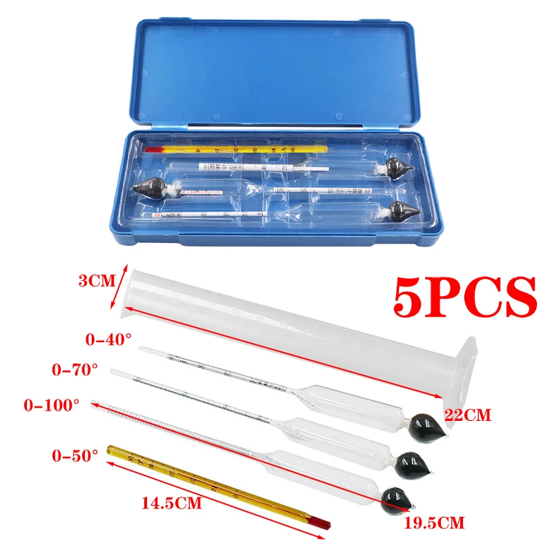 Спиртометр 4 шт./5 шт. измеритель концентрации спирта для вина гидрометр с мерным