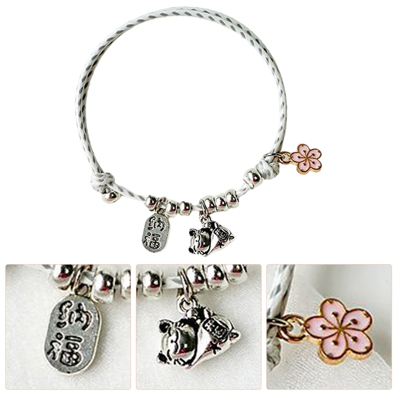 

1 PC Retro Style Beckoning Luck And Fortune Lucky Cat Pendant Beads Bracelets For Women Charm Jewelry Anniversary Gift For Girl
