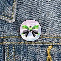 aro pride power printed pin custom brooches shirt lapel teacher tote bag backpacks badge cartoon gift brooches pins for women
