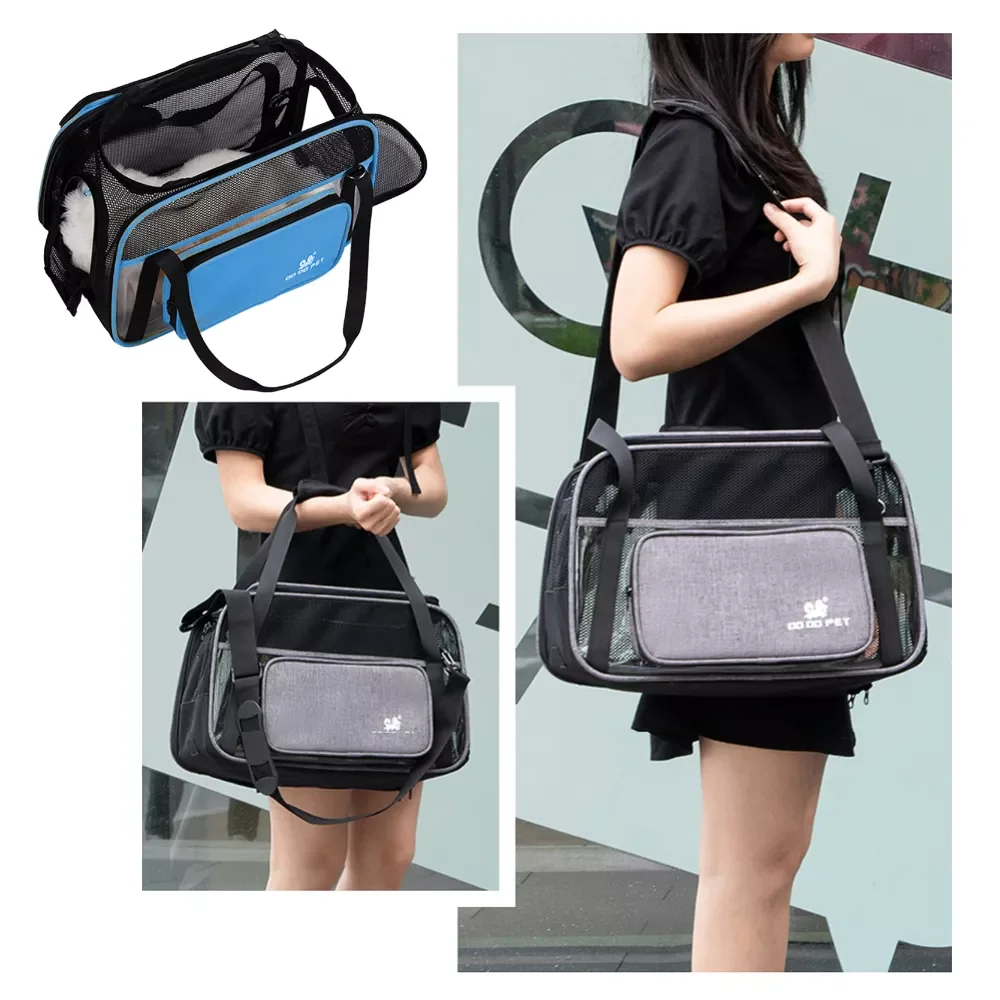 

Breathable Pet Cat Dog Carrier Portable Outgoing Travel Pets Handbag Foldable Shoulder Bag Cat Transport Bag Pet Carrying Case