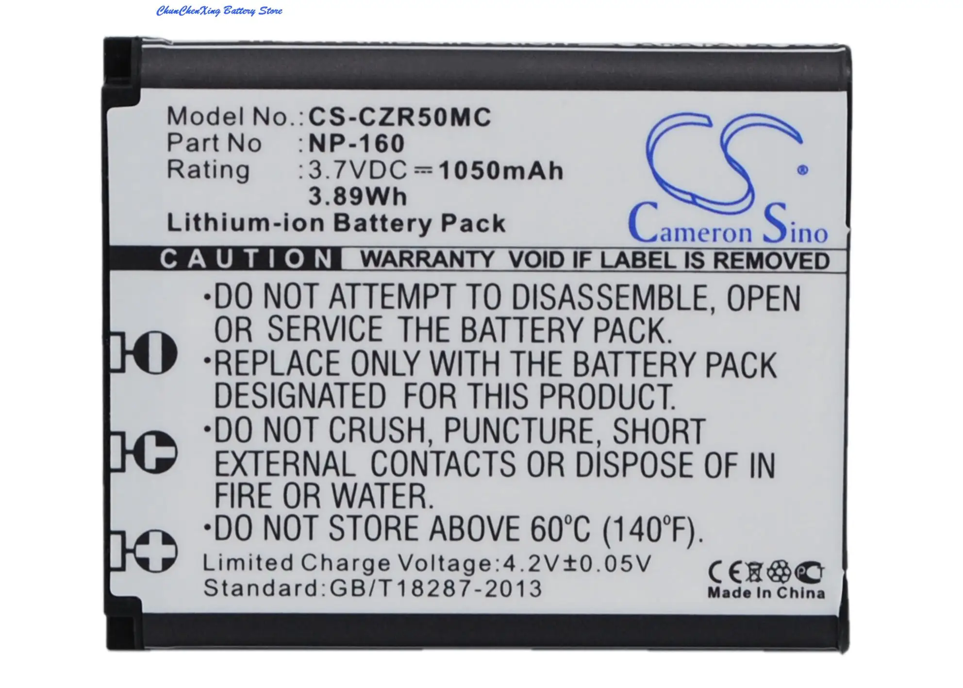 Аккумулятор для камеры Cameron Sino 3 7 В 1050 мАч NP-160 Casio Exilim EX-FC500 ZR55 ZR60 ZS220 ZR50