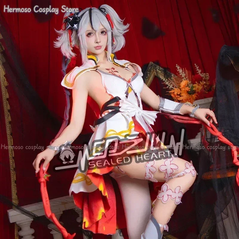 Костюм для косплея Wuthering волны Camellya парик белое и красное платье-униформа женщин