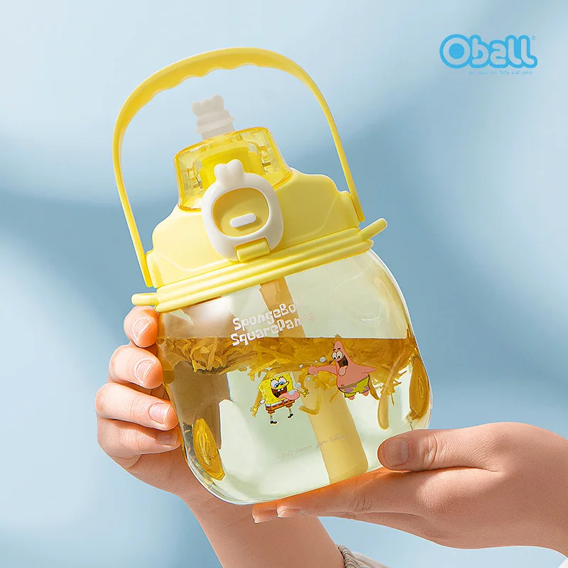 

Spongebob Patrick Oball Straw Water Cup Children Students High-Value Large-Capacity Tritan Pot Belly Cup