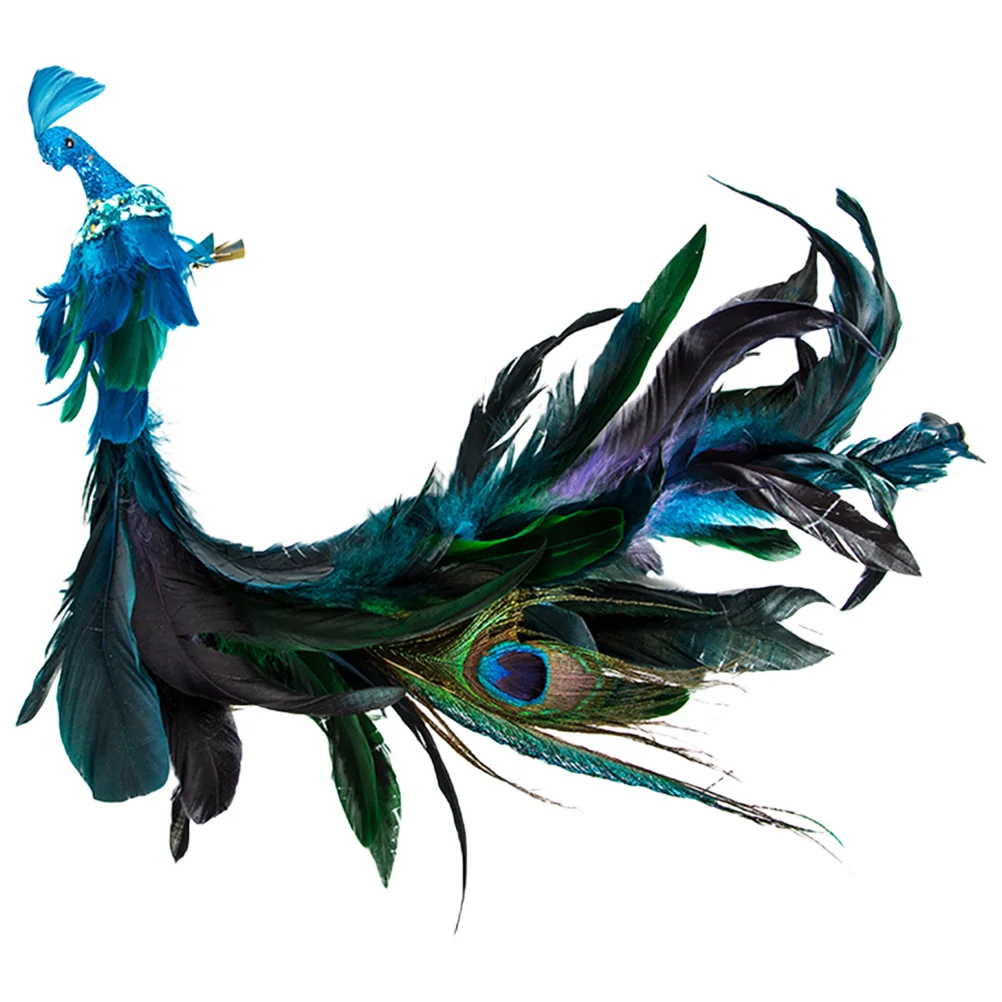 

Glitter Peacock Clip Decor Clip On Tree Decoration Long Tail Clip Home Decor Peacock Clip Ornament