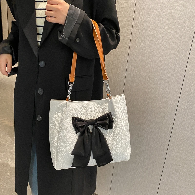 Сумки из искусственной кожи с бантом и верхними ручками женские сумки на молнии
