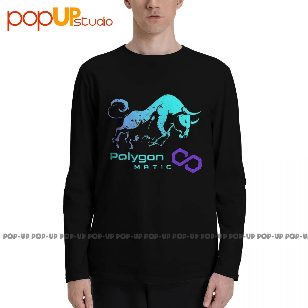 Многогранная матовая криптовалютероговая футболка с длинным рукавом для богатого миллиардера