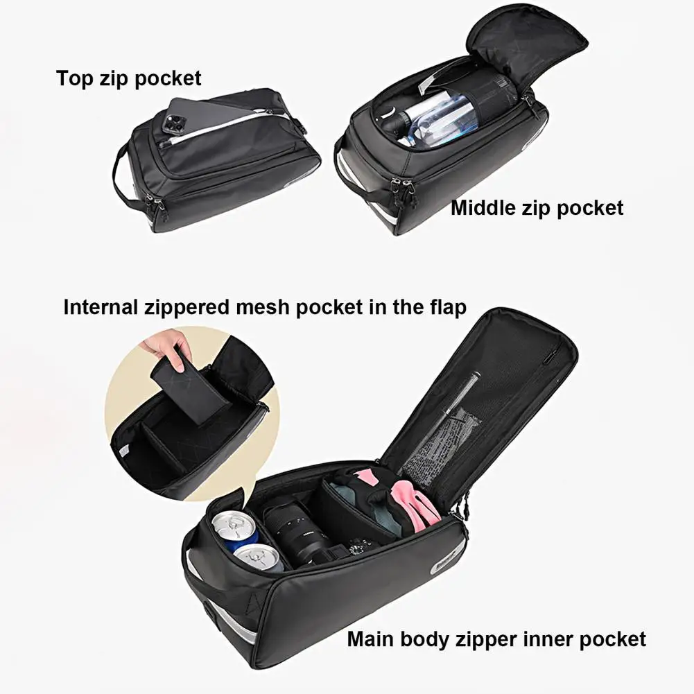 

Практичная дизайнерская сумка на молнии для заднего сиденья велосипеда сумка для багажника велосипеда с одной пряжкой