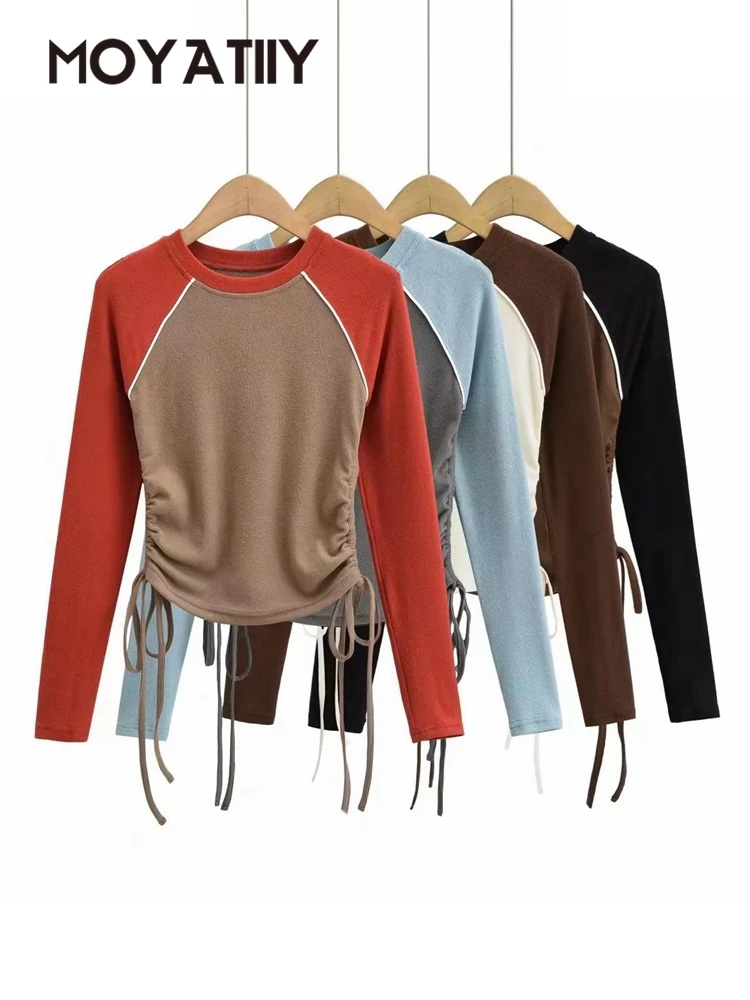 

Женская футболка с длинным рукавом, в стиле пэчворк