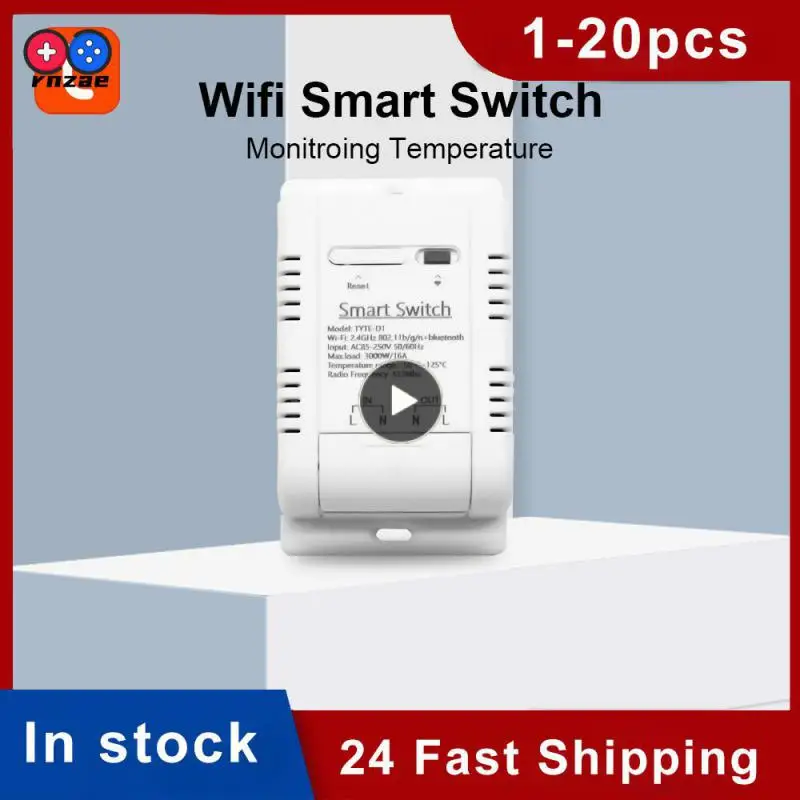 

Tuya Smart Temperature Switch 16a Waterproof Ds18b20 Temperature Sensor Wifi Voice Control Rf433 Intelligent Thermostat