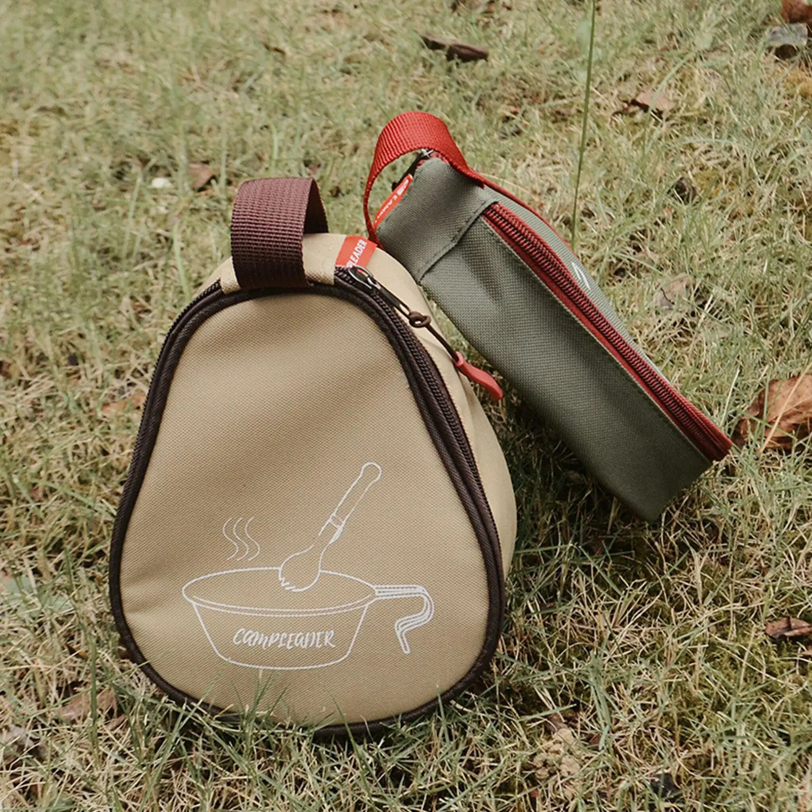 

Camping Cup Bowl Zipper Storage Bag Oxford Cloth Waterproof Barbecue Tableware Organizer Travel Carrying For Hiking