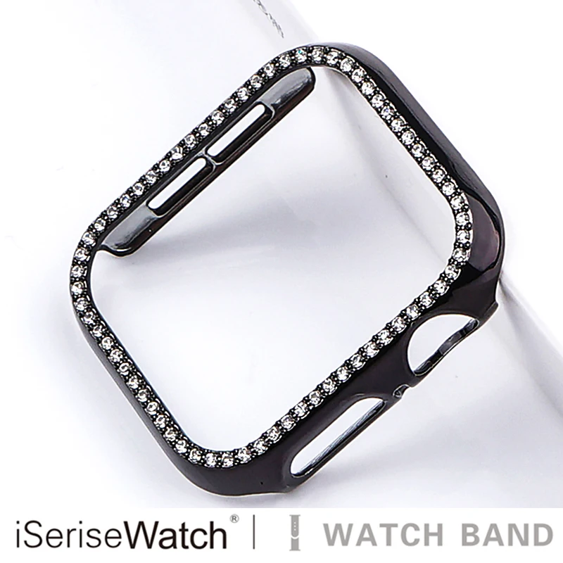 Роскошный женский чехол для Apple Watch SE Series 6 5 4 3 из поликарбоната со стразами