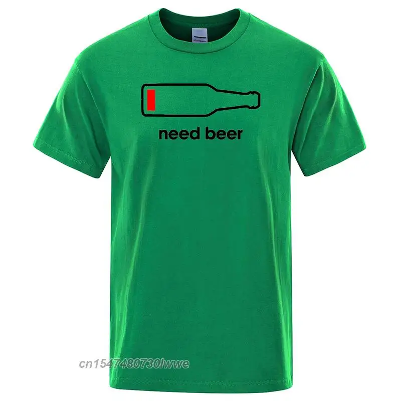 

Нужна пивная, я почти вне мощности, Мужская футболка, модная футболка оверсайз, топы с круглым вырезом, удобные мужские футболки