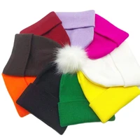 new imitation fox fur pom pom hat fashion winter skullies for girl women warm beanies %d0%b8%d0%bc%d0%b5%d0%b5%d1%82