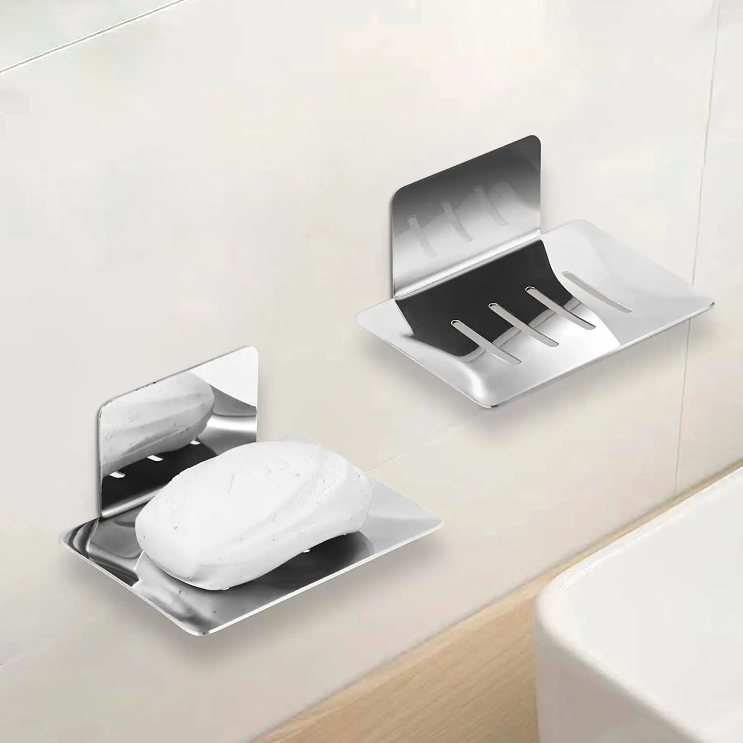 

Dish Moisture-Proof Bar Soap Holder No Drilling Soap Holder for Shower Wall, Bathtub, Bathroom Kitchen and Sink