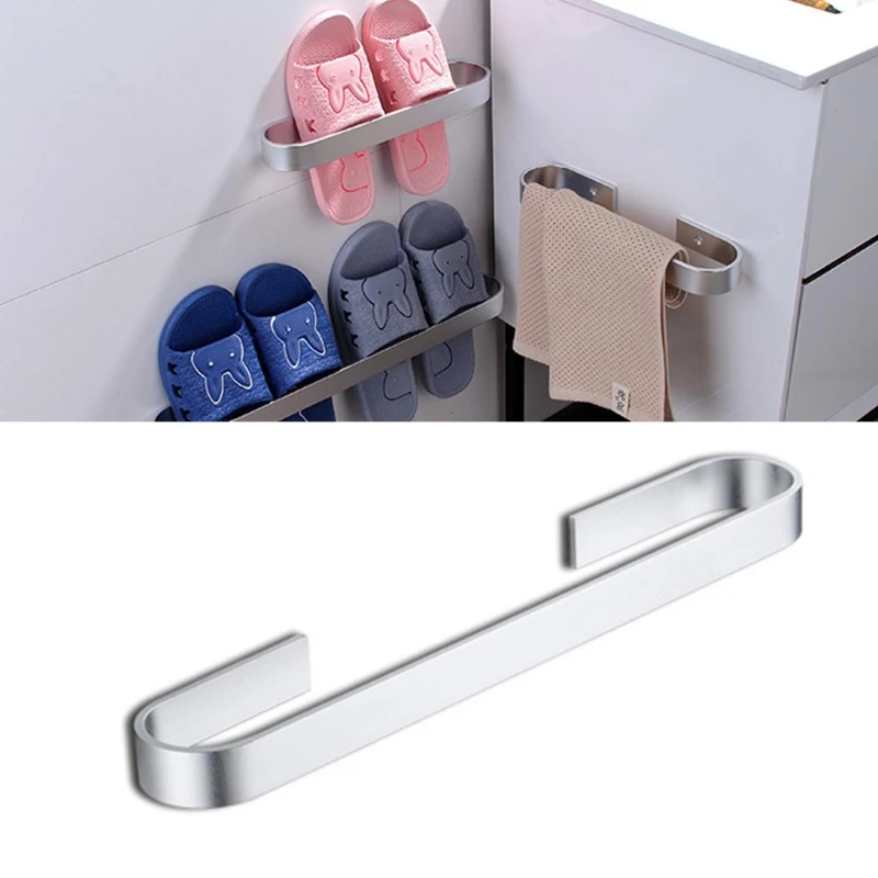 

Simple Wall Mounted Towel Rack Slippers Wall Hanging Rack Sandblasted Surface