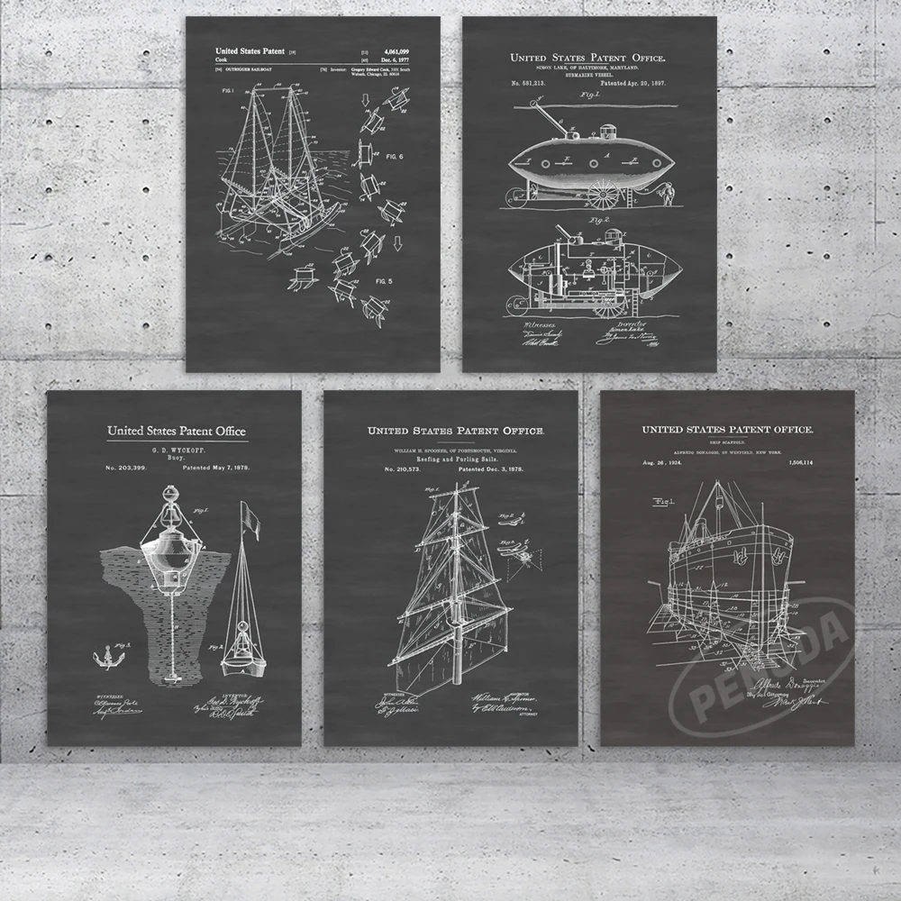 

HD Prints Posters Home Decoration Canvas Ship Architecture Diagram Painting Wall Artwork Modern Bedroom Cuadros Modular Pictures