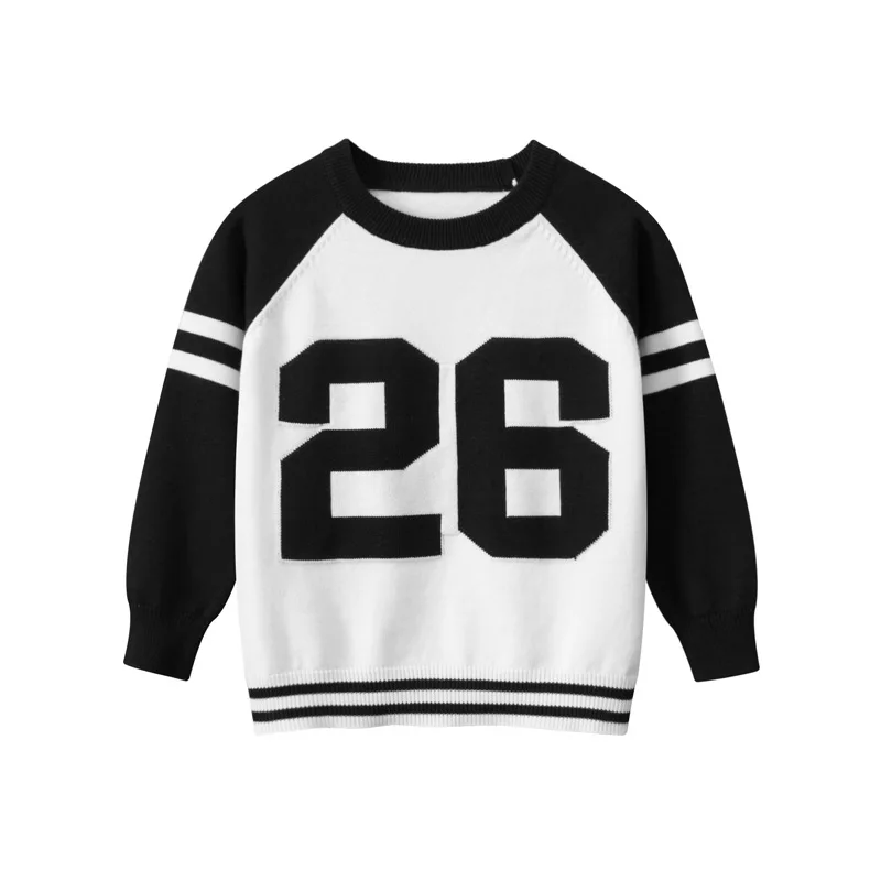

Children Sweater Number Sweaters 100% Knitwear Casual 2023 Boys Sport Clothes Cotton Autumn Spring Girls