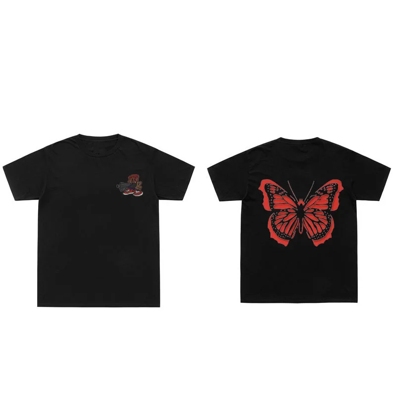 

Awesome Playboi Carti Hip Hop Double Sided Print Tshirt 2pac Rap Tees Harajuku Brand Design Red Butterfly Graphics Short Sleeve