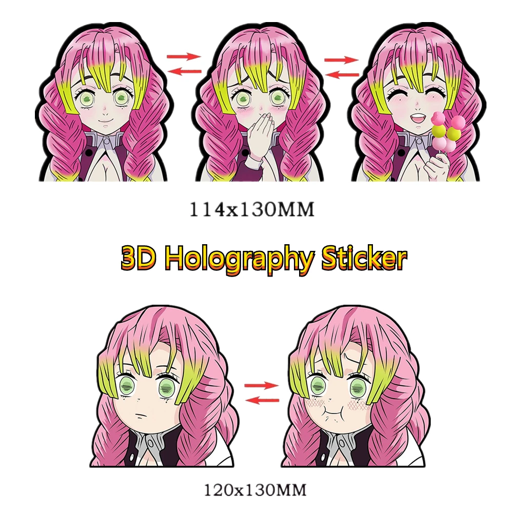 

3D Motion Stickers New Designs Japanese Anime Kanroji Mitsuri Collection Holography Lenticular Stickers Waterproof Demon Slayer
