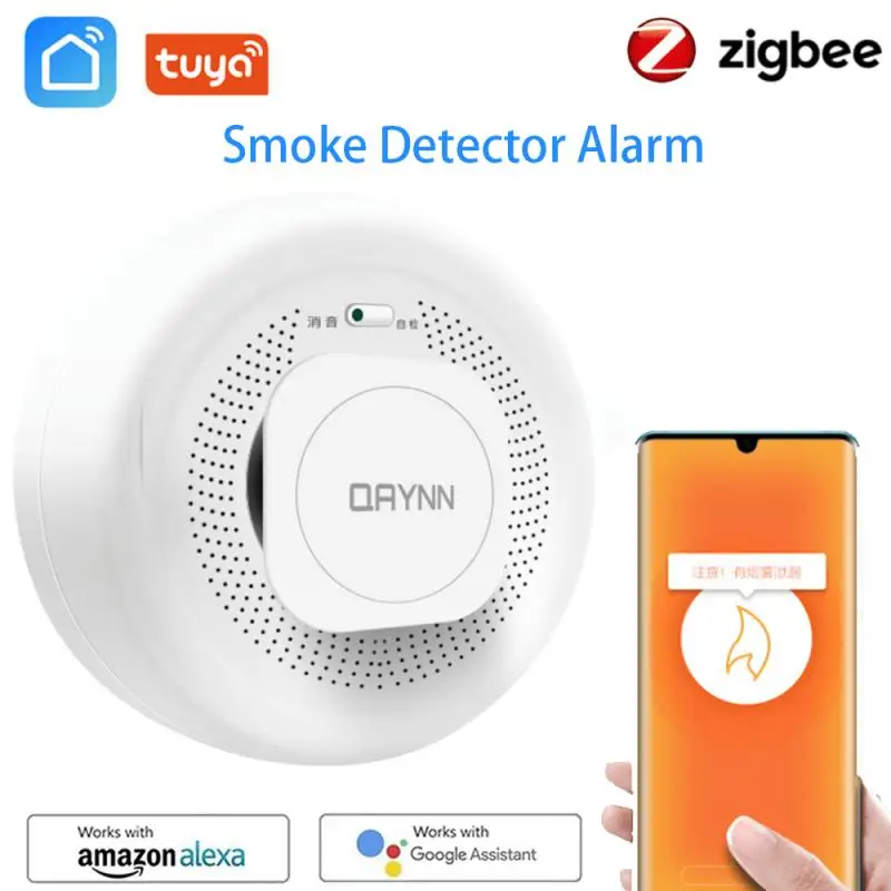 

Детектор дыма ZigBee Tuya, устройство для обнаружения дыма, с двойным датчиком, с Alexa Google Home