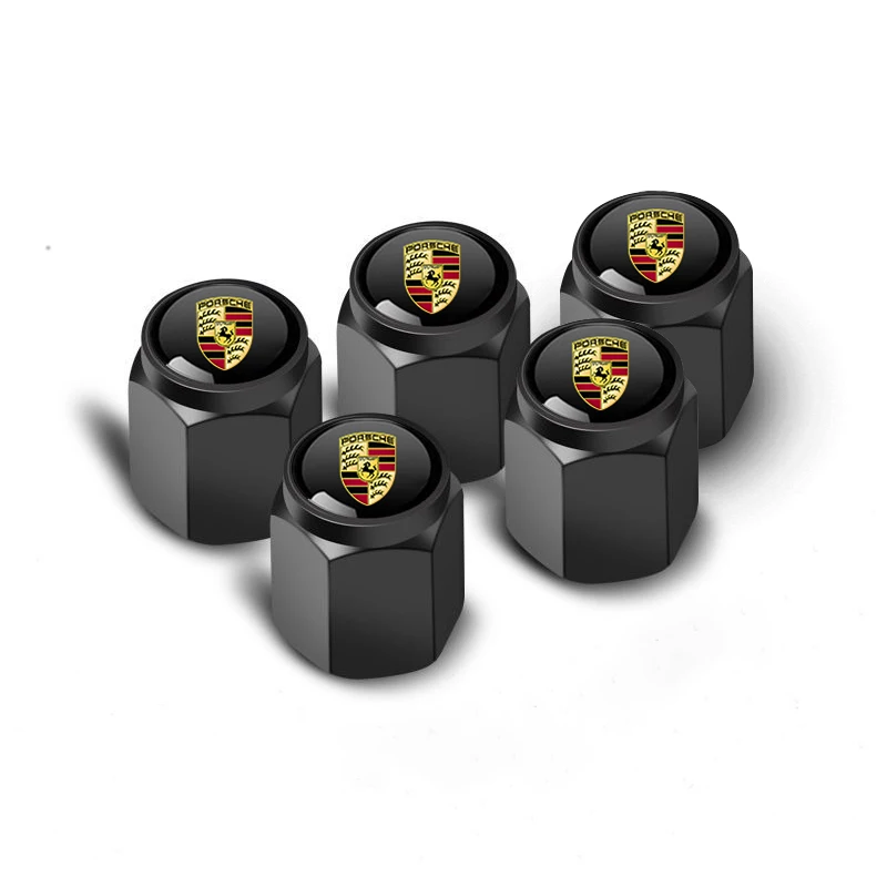 

5 шт. алюминиевые колпачки для воздушных клапанов автомобильных колес, пылезащитный чехол для Porsche Cayenne Panamera Macan 911 Taycan Boxster Cayman 918 Pajun