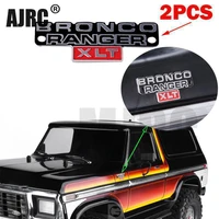 hdrc 2pcs stainless steel stereo logo metal badge for 110 trx4 trx 4 82046 4 bronco ranger rc crawler car
