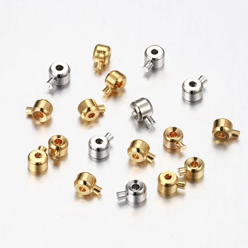 10pcs Crimp & End Beads Round Crimping fit Beading Cord Stopper Spacer Bead for Jewelry Making Accessories DIY Findings Wholeale