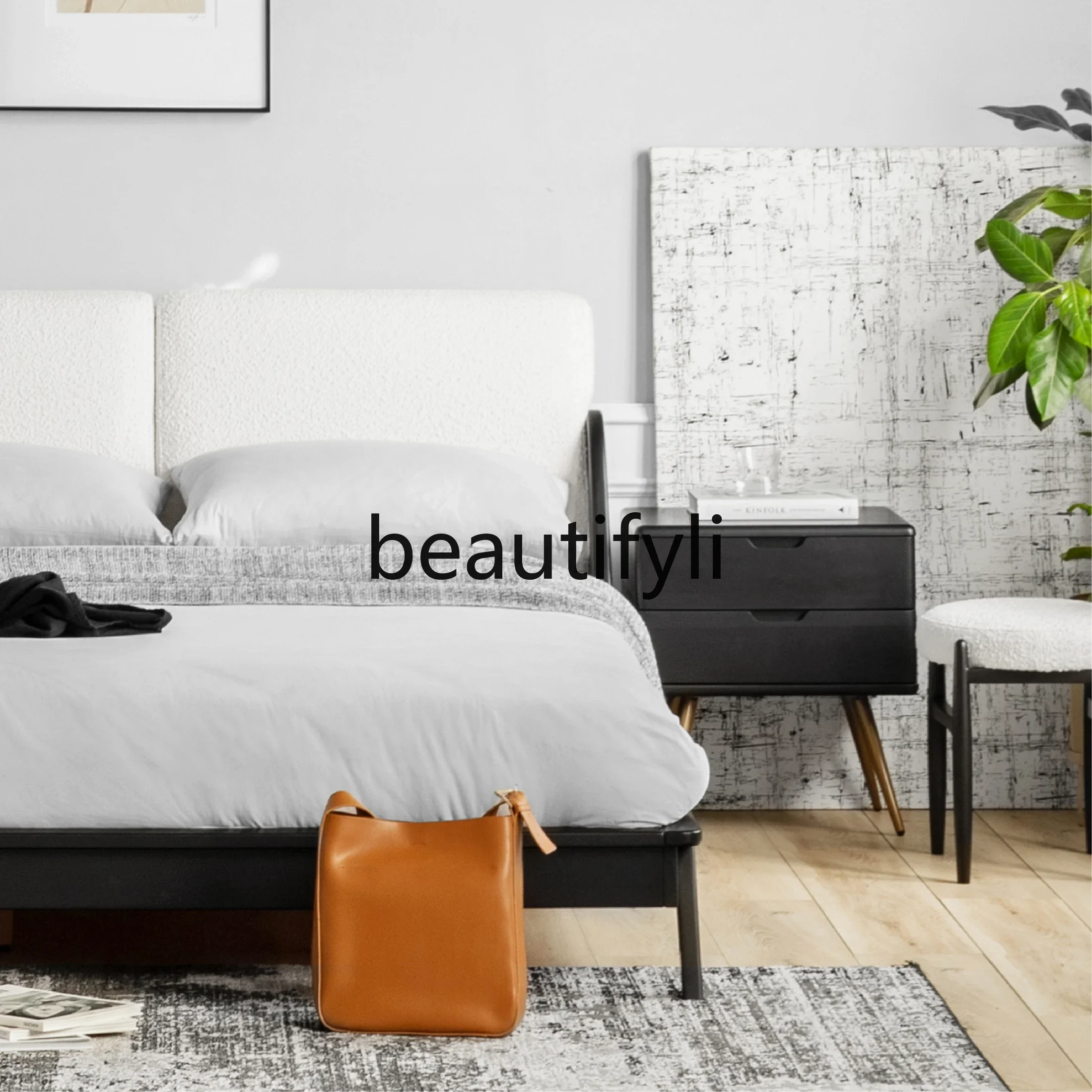 Прикроватная тумбочка из черной смородины вишневое дерево цельное современная