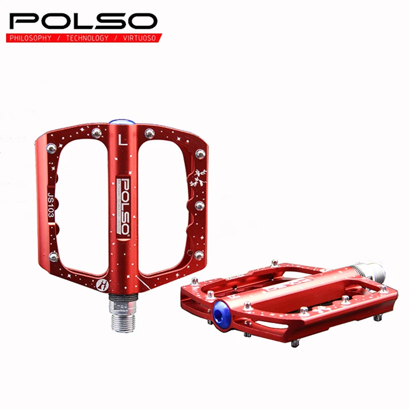 

Нескользящие педали для горного велосипеда POLSO JS103, 3 подшипника, черные, синие, красные, запчасти для велосипеда, аксессуары