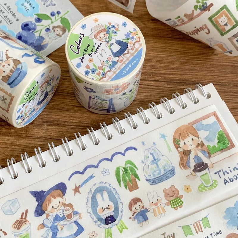 Фото Zzoton INS Enjoy Shopping Girl Daily Die Cut Washi Paper Tapes Craft Supplies DIY Scrapbooking Card Making Decor Plan Sticker №3