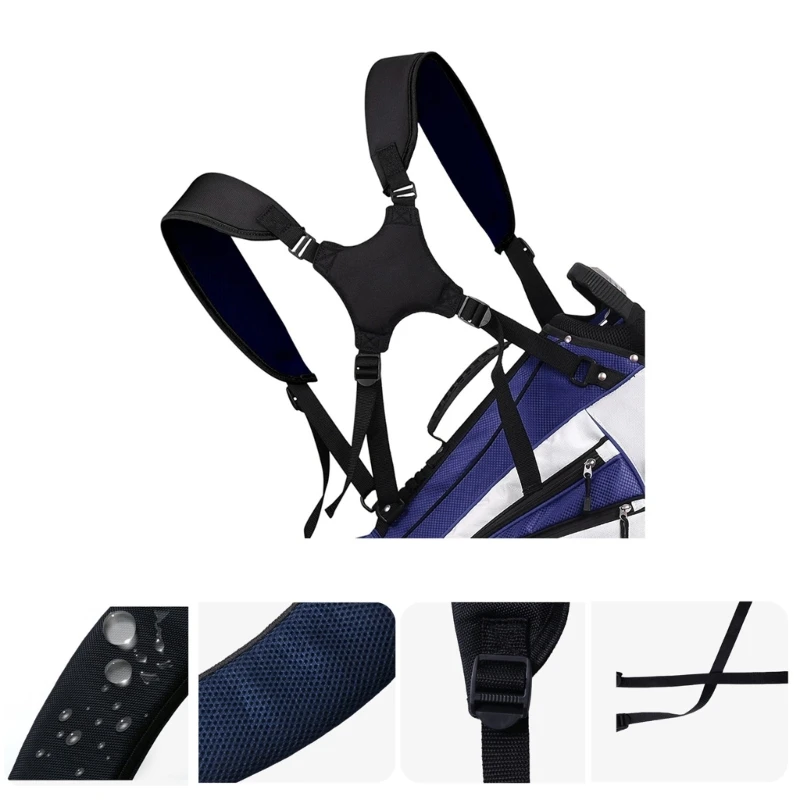 

652D Ремни для сумки для гольфа Комфортный регулируемый нейлоновый ремешок с двойным плечом Легко носить с собой