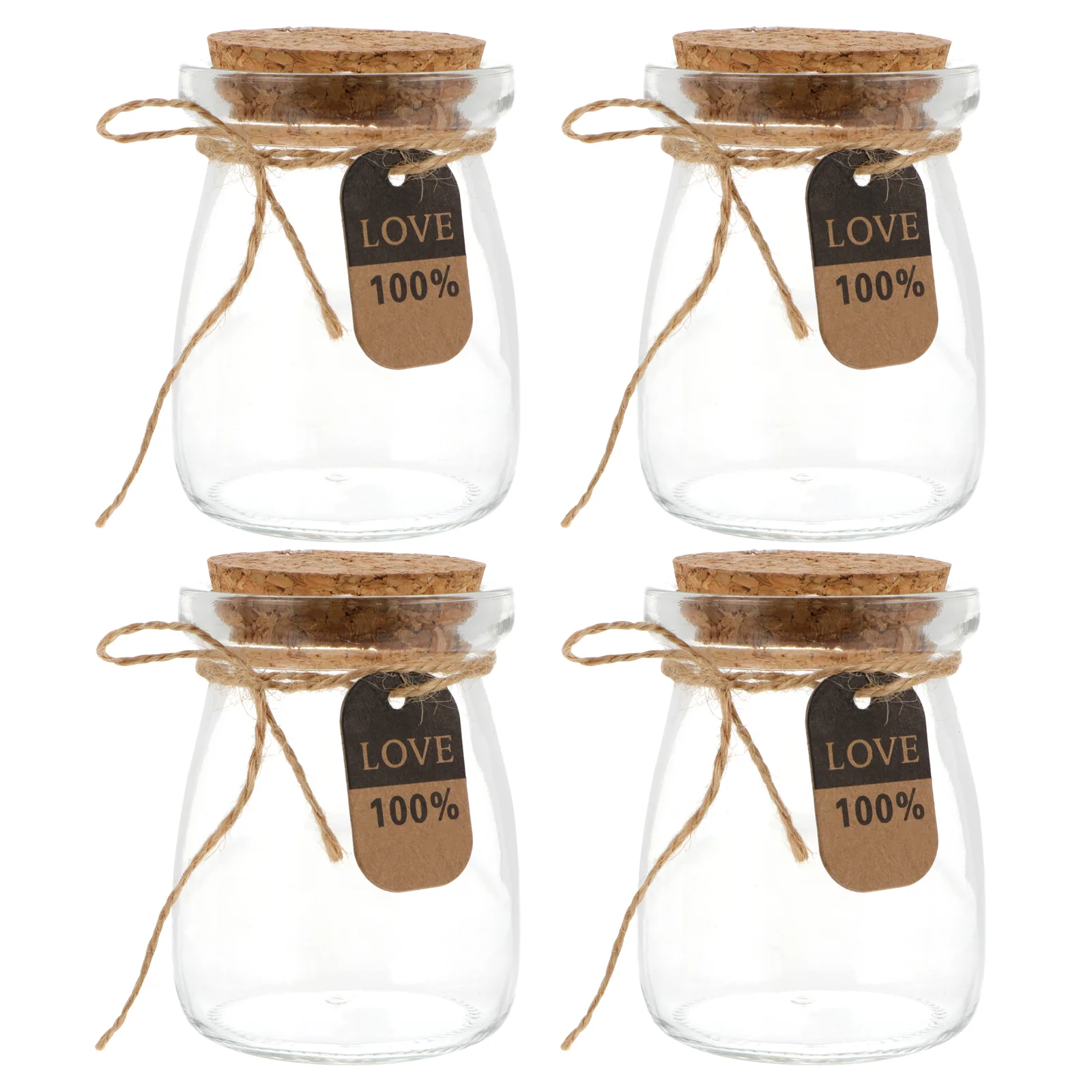 

Jars Bottle Lids Mason Mini Jar Cork Strings Yogurt Labels Brown Pudding Empty Bottles Home Favor Lid Containers Making Wedding