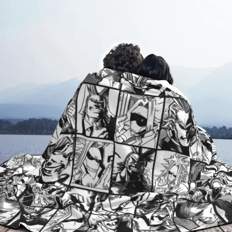 Флисовые одеяла с коллажем Моя геройская Академия покрывала тошинори Яги для