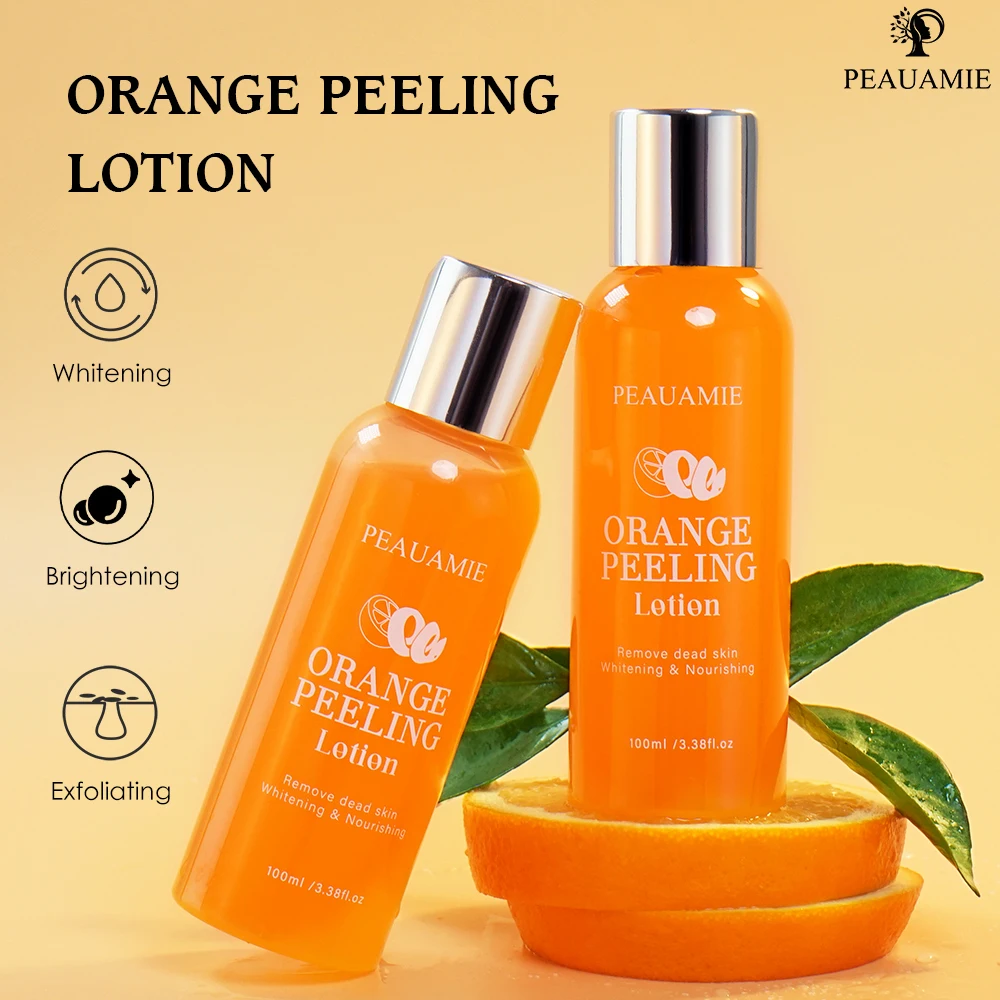 100ml Orange Yellow Peeling Lotion Oil Whitening Brighten Dark Skin Remove Dead Skin Lighten Dark Spot Hand Foot Melanin Even