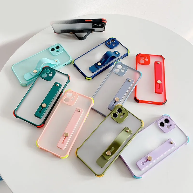 

Samsung Galaxy A02S (European Version) Wristband Bracket Mobile Phone Case Four Corners Fall Proof All Inclusive Transparent