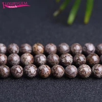 high quality natural coffee snowflake stone smooth round shape loose spacer beads 4681012mm diy handmade jewelry 38cm sk146