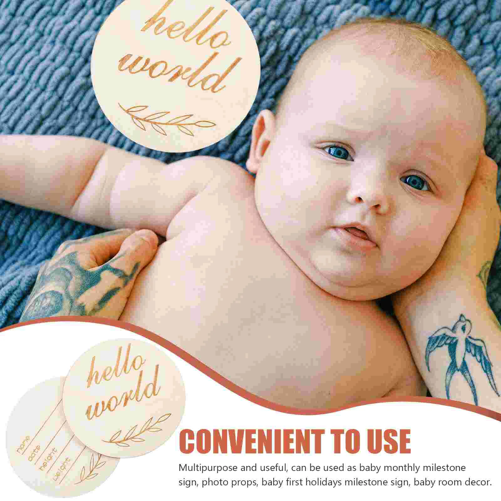 Детская табличка с объявлением о рождении круглые эмблемы именная бирка