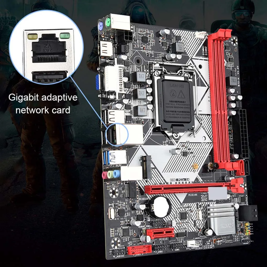 

B75-H PCI-E 3.0 Computer Motherboard USB 3.0 HDMI-compatible DVI Mining Board Miner Equipment Desktop PC Repair