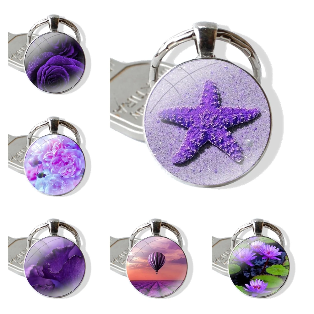 Брелок для ключей держатель цепочка infinity фиолетовый цветок тюльпан роза дельфин