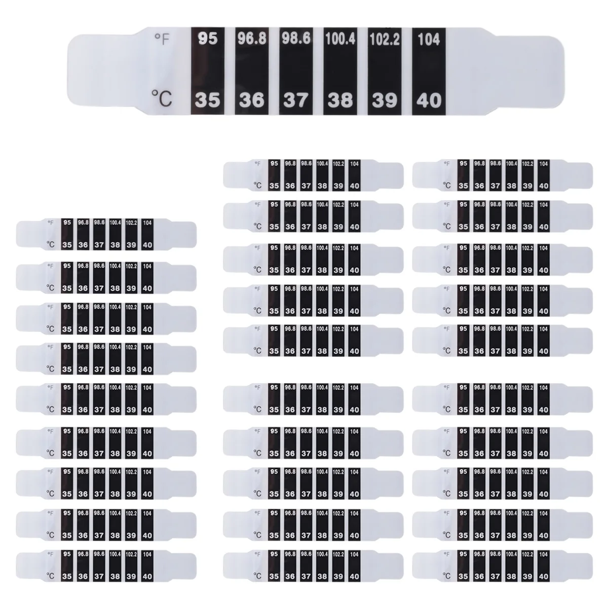 30 шт. полоски термометра на лбу клейкие многоразовые наклейки термометр