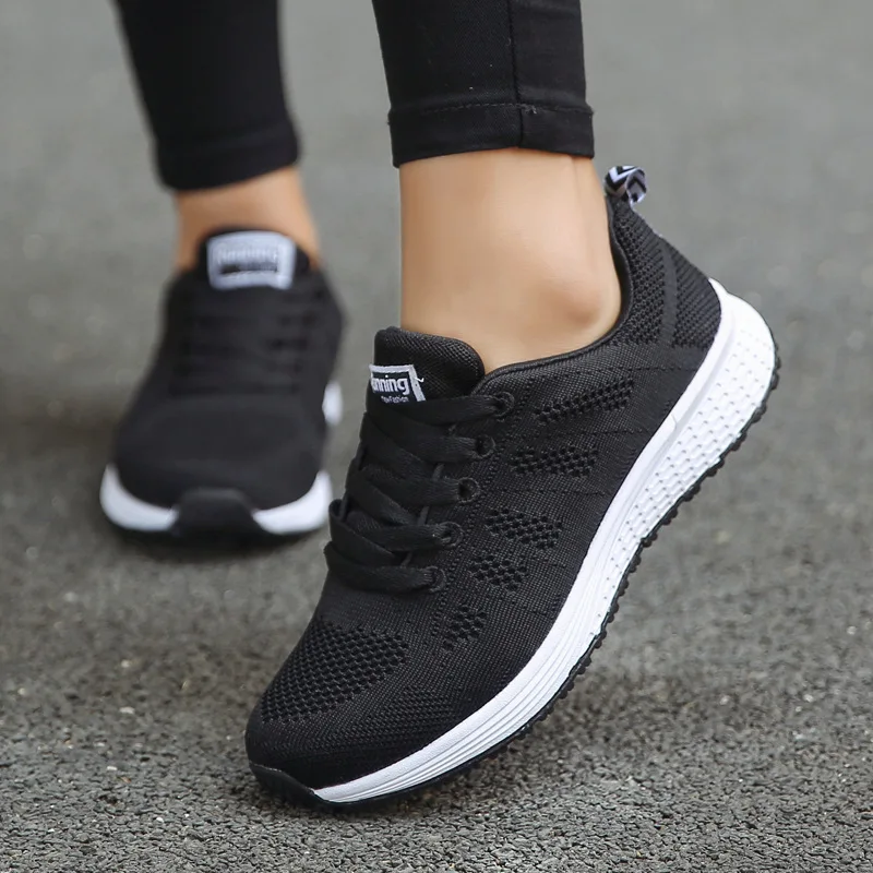 Running Shoes Women Fashion Vulcanize Chunky Sneakers Flat Ladies Shoes Walking Women's Sneakers Plus Size Mujer Shoes Woman