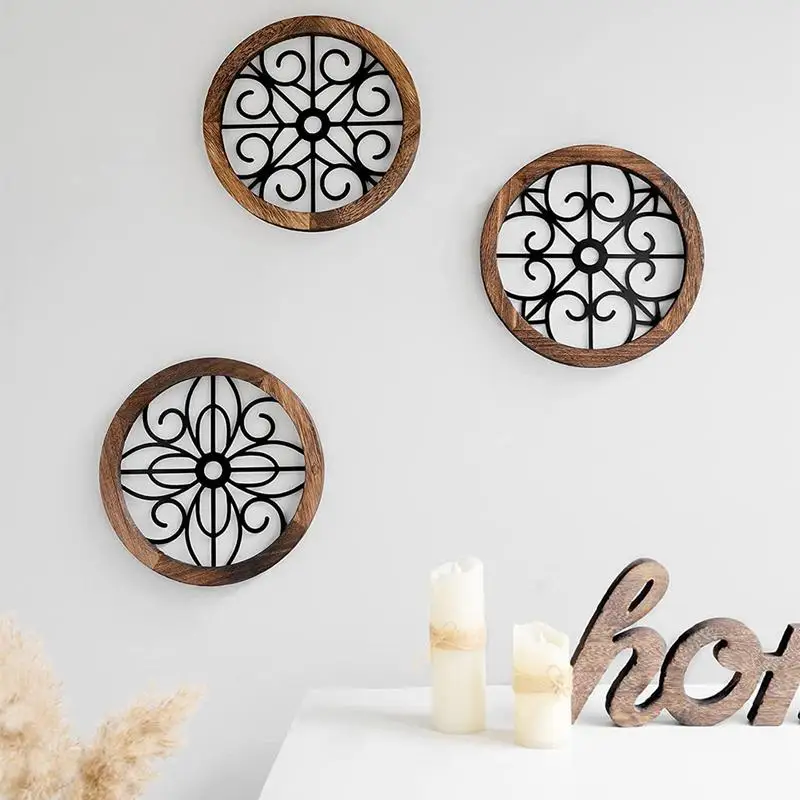 

Rustic Wood Wall Decor Round Wall Art Round Wall Art Geometric Hollow Carved Art Rustic Wall Decor Round Wall Art For Home