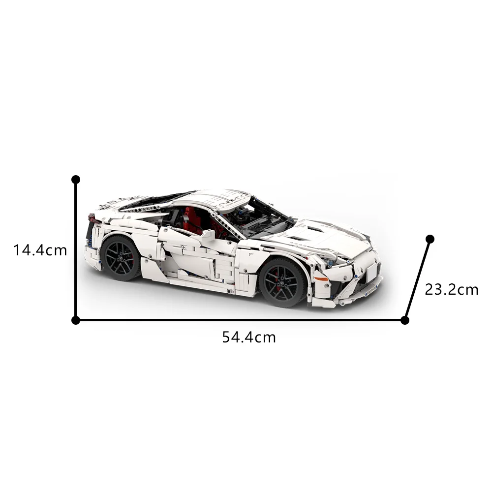 MOC Спортивный автомобиль Lexused LFA 1:8 Модель Строительный блок Скорость Белый