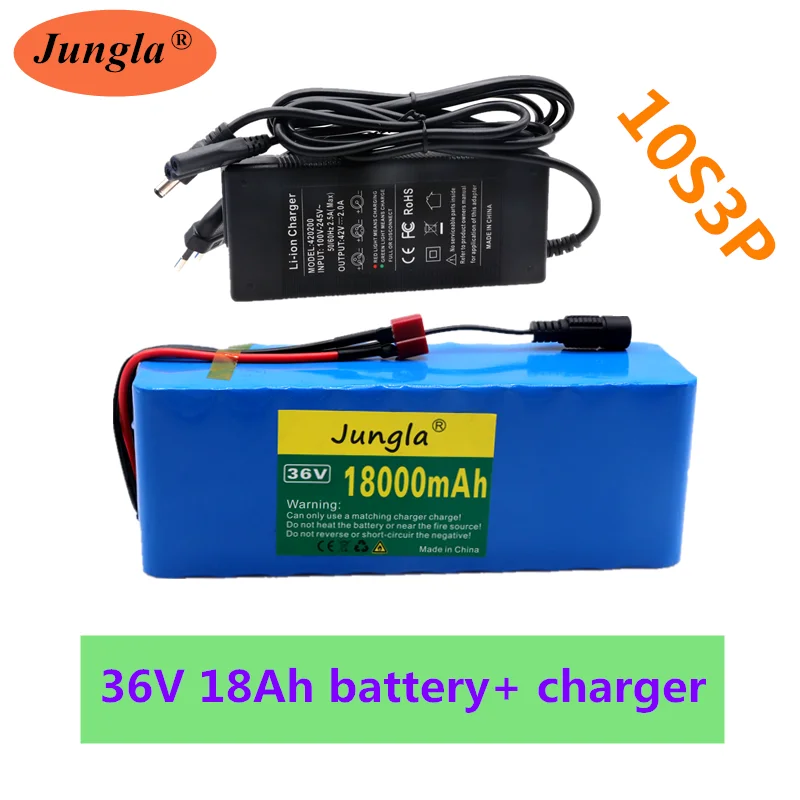 

New 36V 18Ah bms 10S3P akumulator 36V lithium battery pack for Ebike Motorcycle Electric Car Bicycle Scooter BMS+42v charger