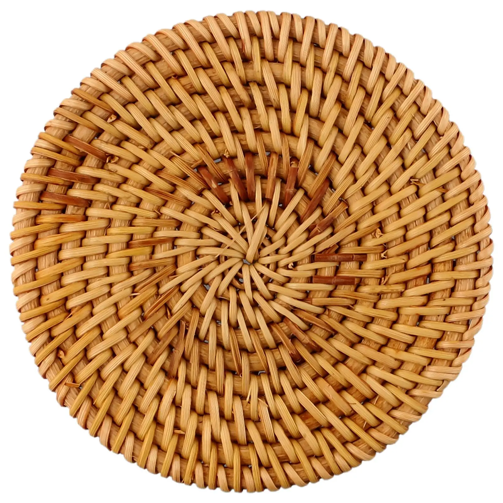 

Place Mat Round Handmade Insulation Kitchen Rattan Coasters Cup Mat Cushion Pad Anti Scald Household Kitchen Tool Heat-resisting