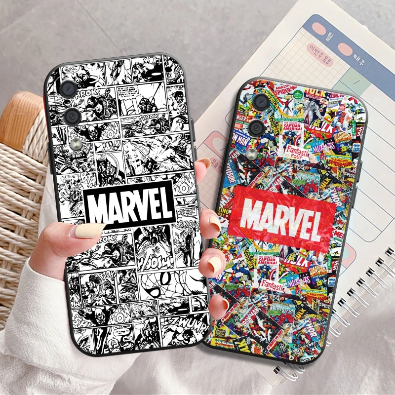 

Чехол для телефона с логотипом комиксов Marvel для Samsung Galaxy S8, S9, S10, S10E, S20, S20 Lite, S21, FE, S21 Plus, задняя крышка из жидкого силикона, мягкий чехол