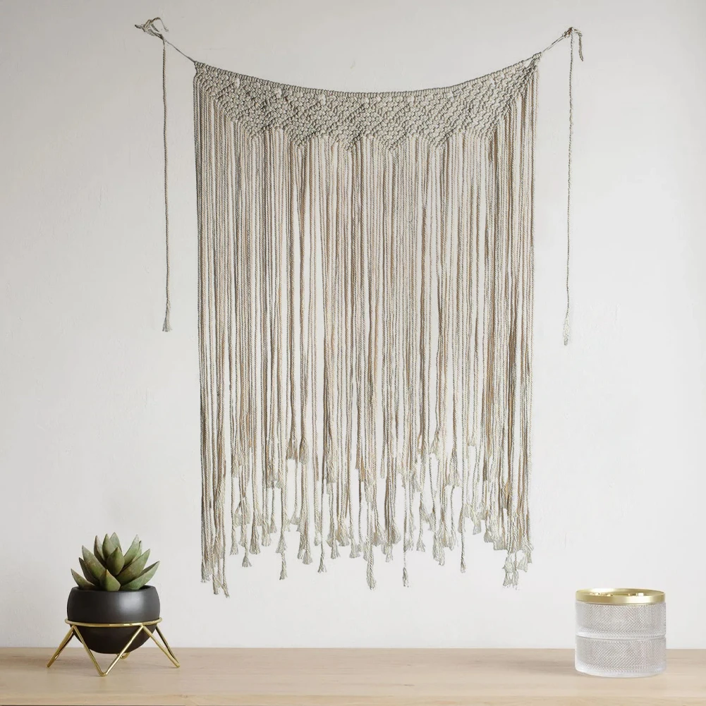 

107×75cm Nordic Handmade Cotton Wall Hanging Tapestry Macrame Wedding Backdrop Curtain Bohemia Tassel Wall Art Boho Home Decor