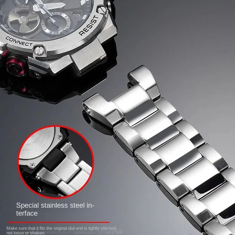 Фото GST-B100 Ремешок для часов из нержавеющей стали для Casio G-Shock Ремешок для часов GST-210/W120L/S130L/S310 GST-W300 GST-400G S100D/S110D Браслет №4