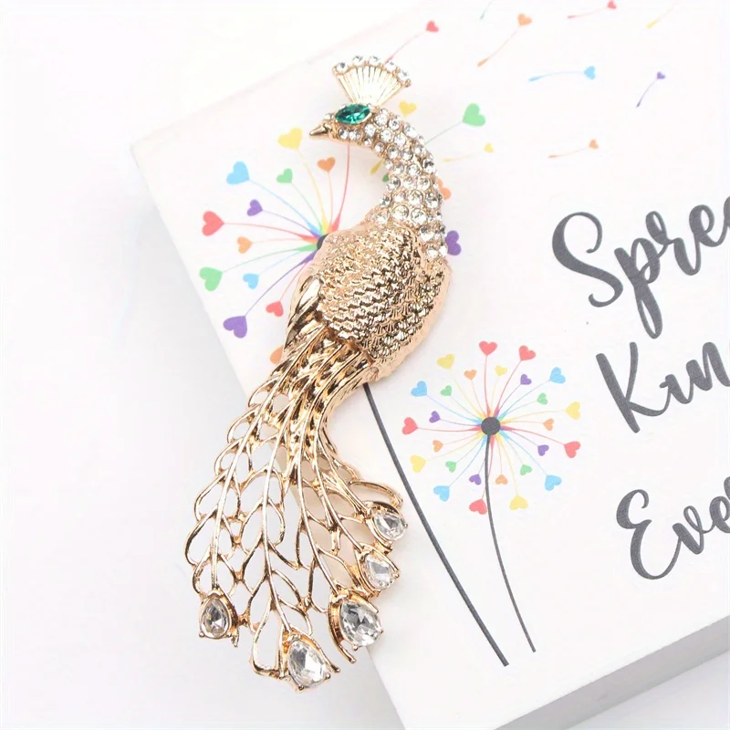 Средневековая брошь винтажная в виде павлина корсаж хвост умная элегантная